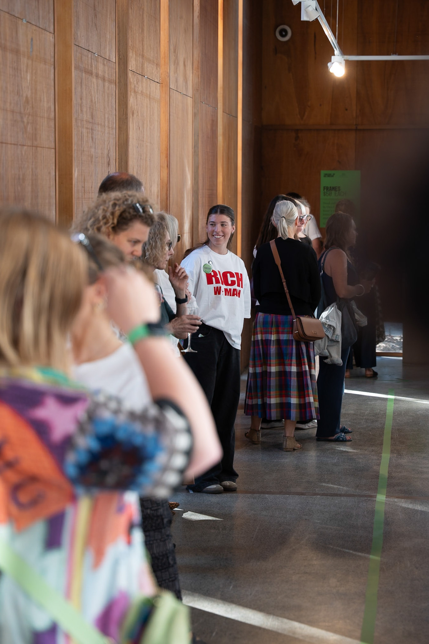 Guests waiting their turn to view artworks for sale at Woodleigh's Dame Elisabeth Murdoch Gallery.jpg