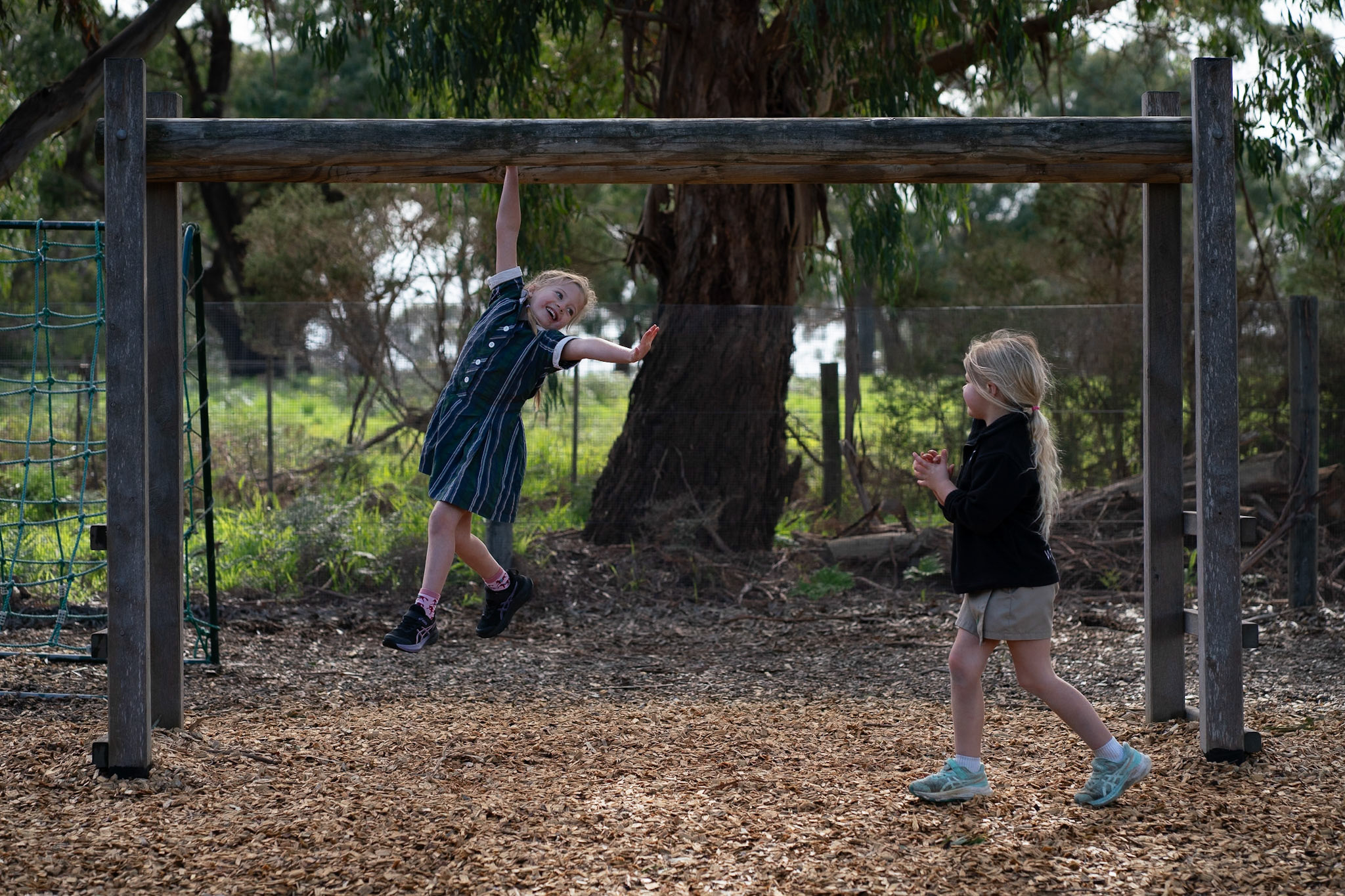 Early childhood at Penbank, kids on the monkey bars